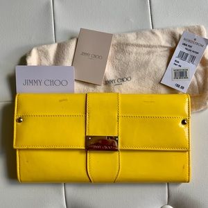 Yellow Patent Jimmy Choo Clutch